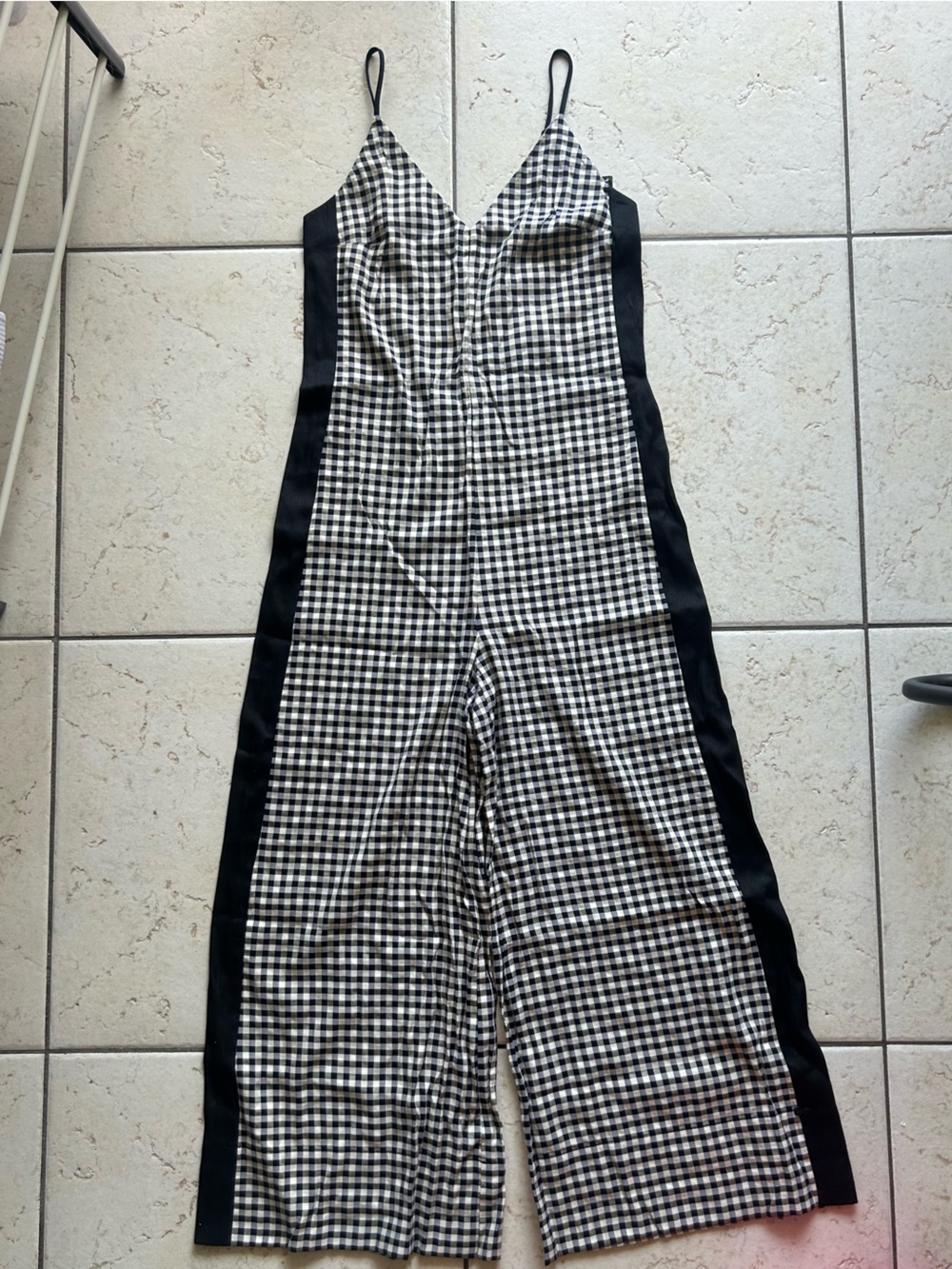 Scotch & Soda Black and White Gingham Jumpsuit